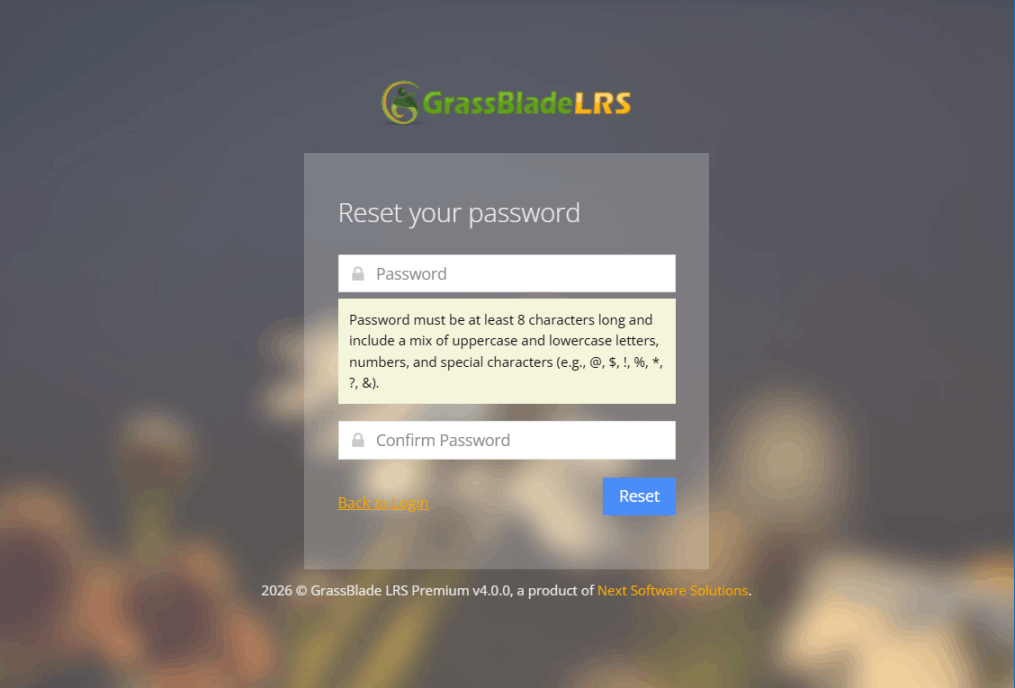 Password Reset Page