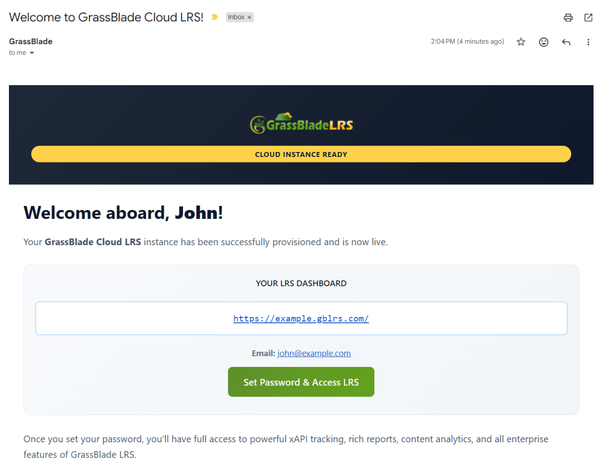 Welcome Email