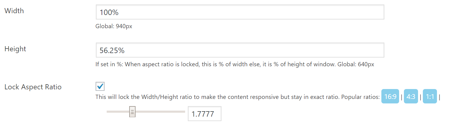 Aspect Ratio Settings