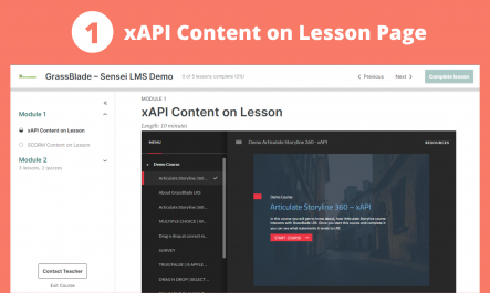 Experience API for Sensei LMS Lesson page