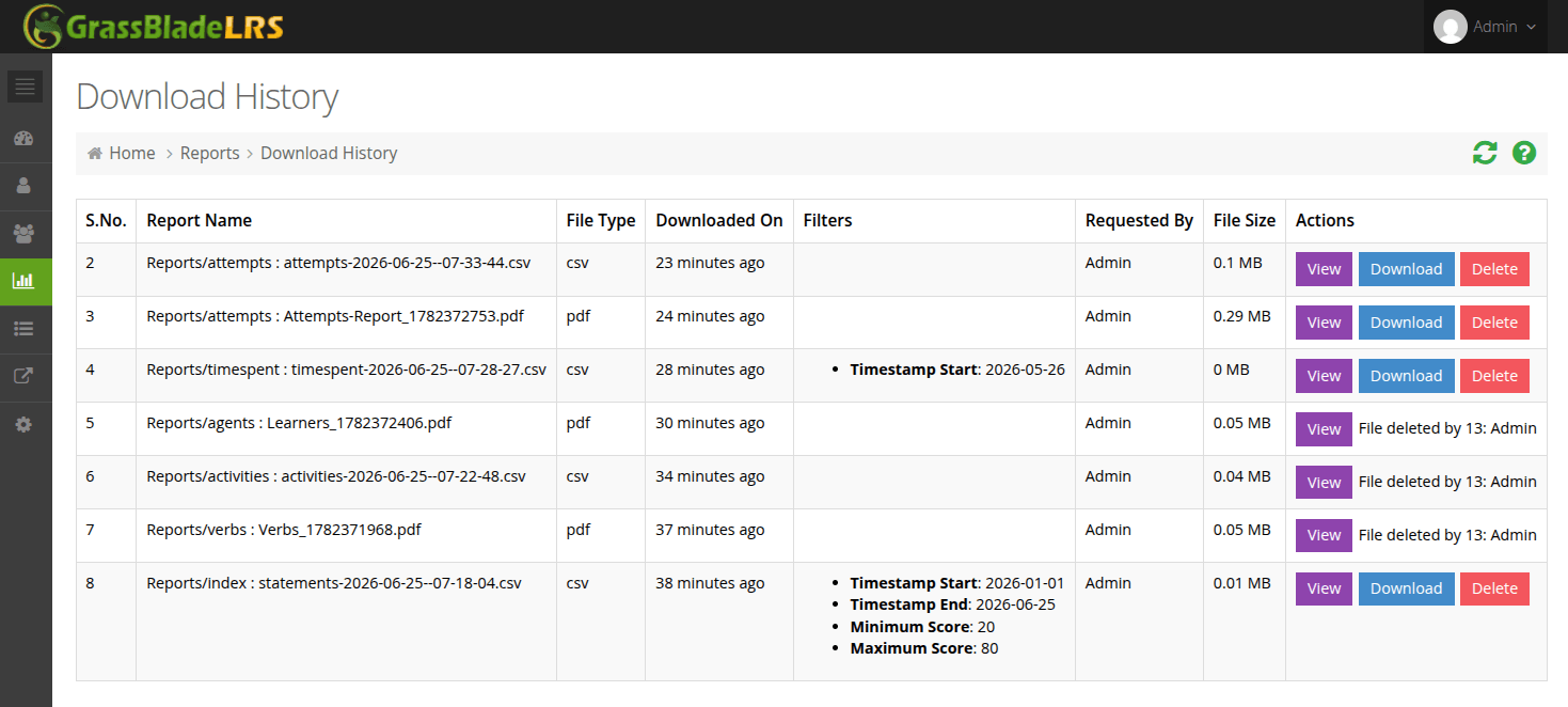 Reports Download Page