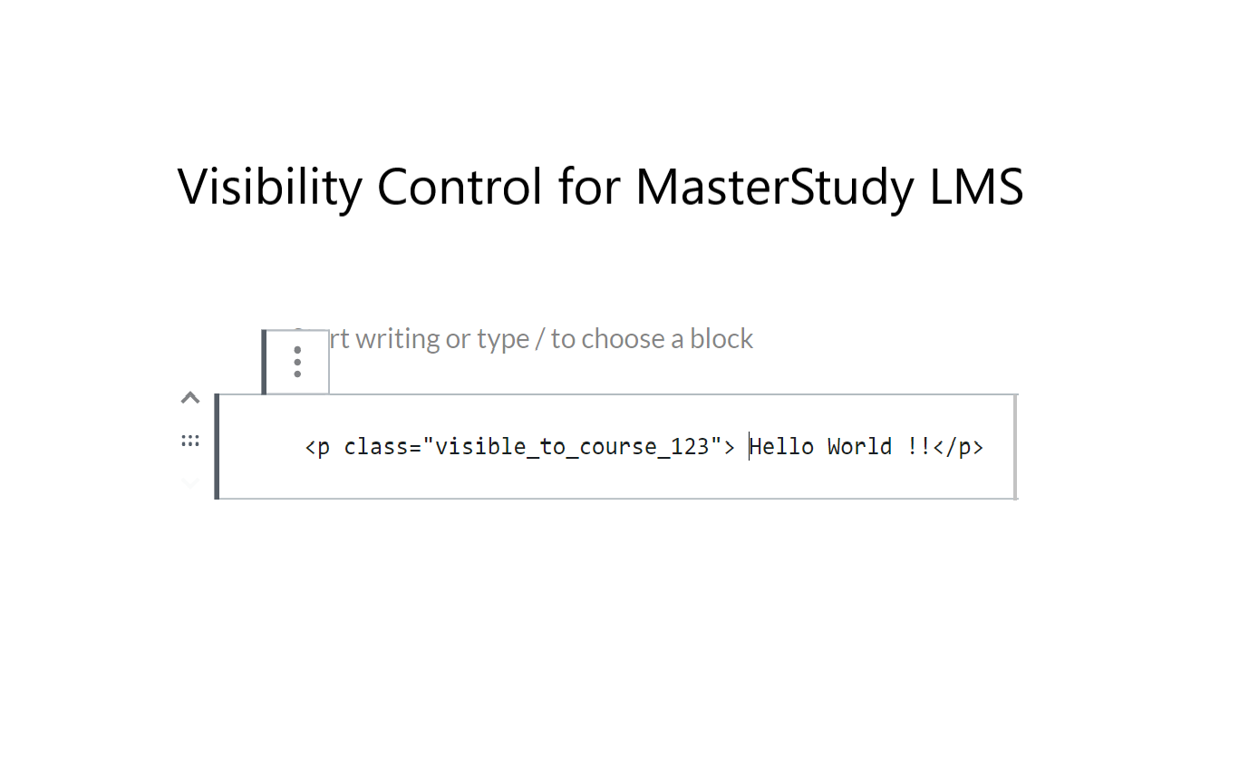 Visibility Control for MasterStudy LMS HTML
