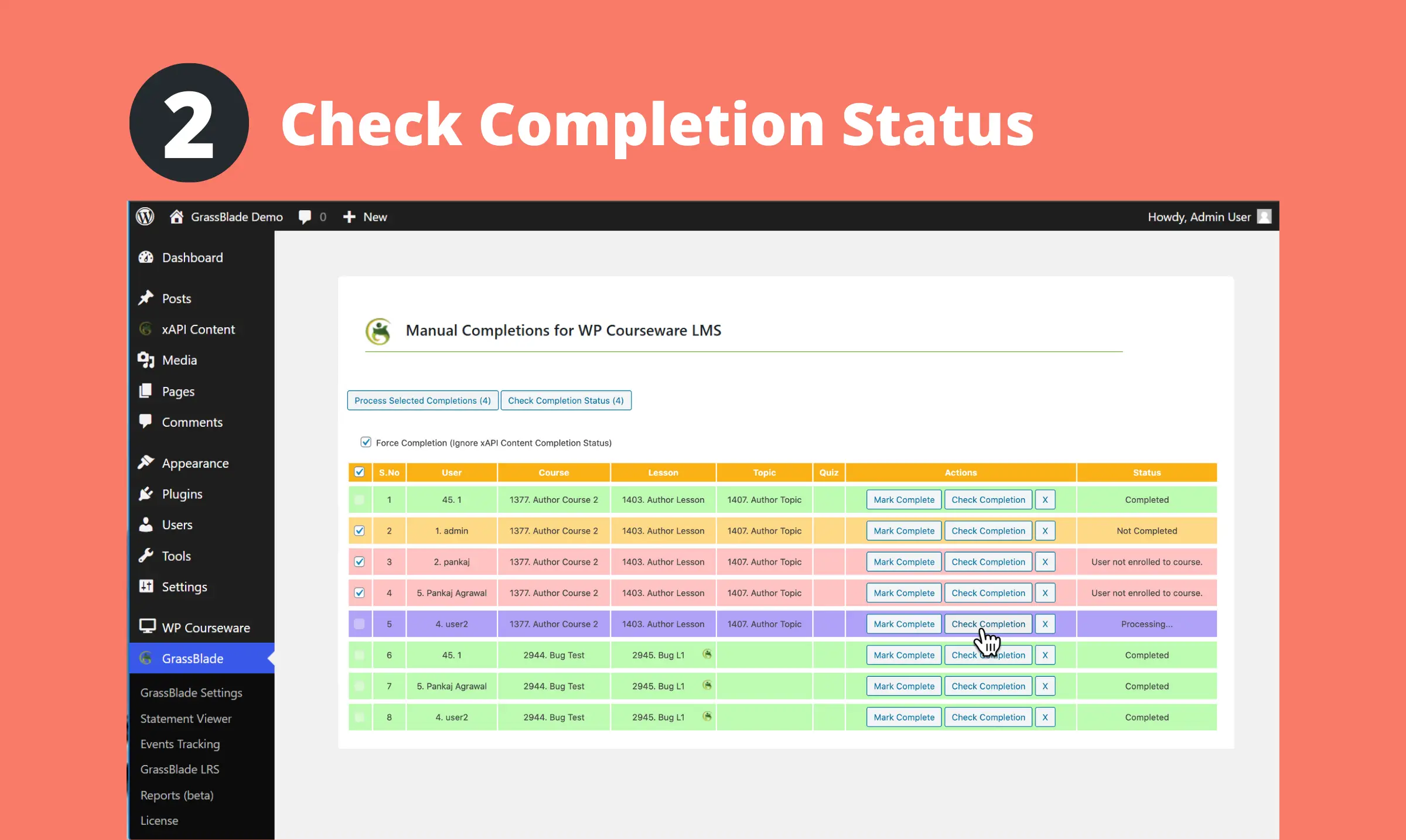 Check Completion Status