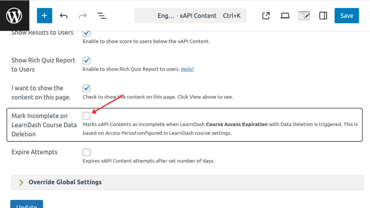 Mark Incomplete on LearnDash Course Expiration